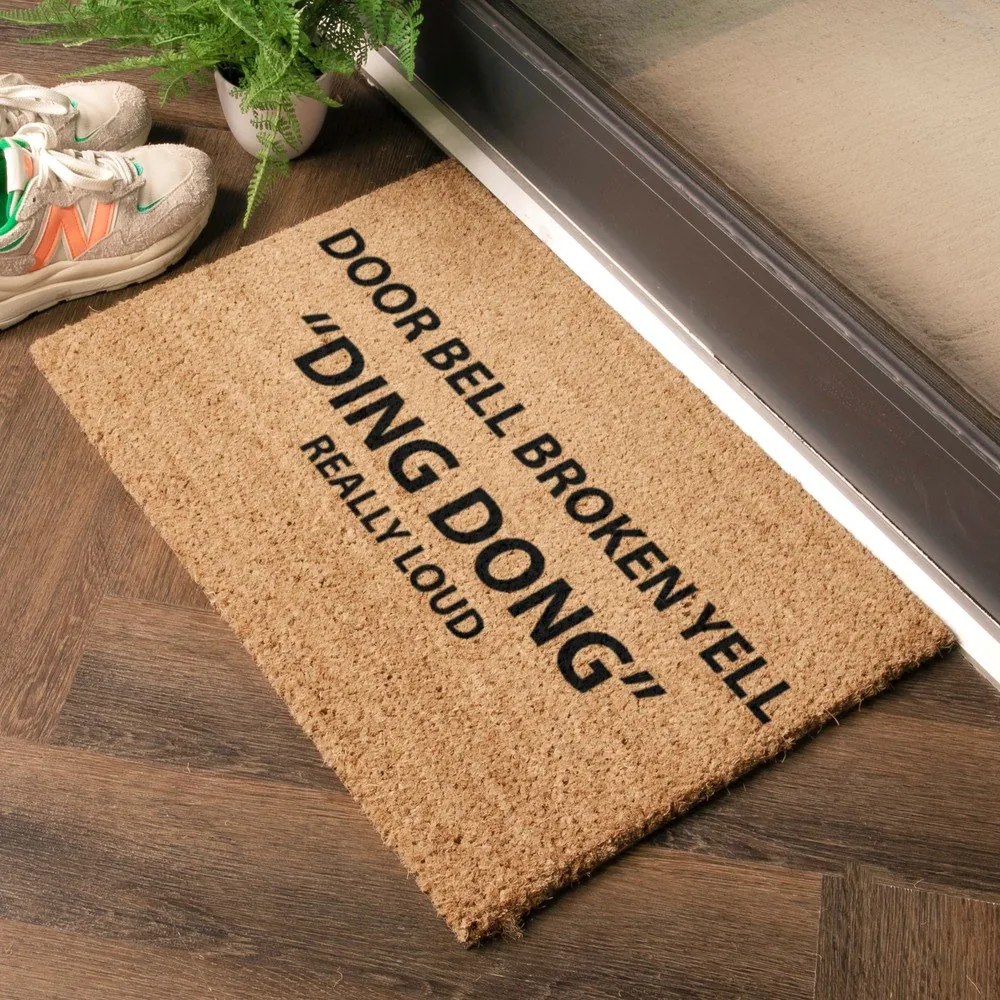 Kókuszrost lábtörlő 40x60 cm Yell Ding Dong – Artsy Doormats