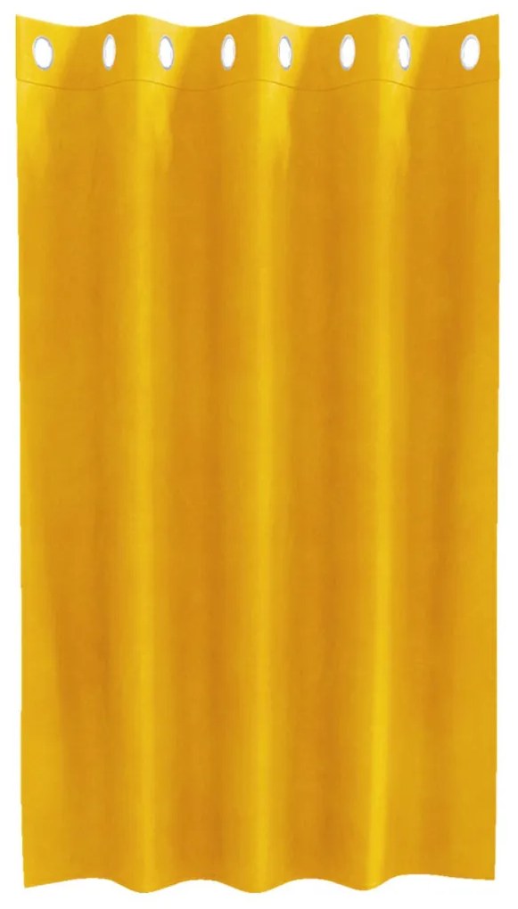 Függönyök függönyökkel 2 pcs mustársárga 140 x 140 cm Bársony