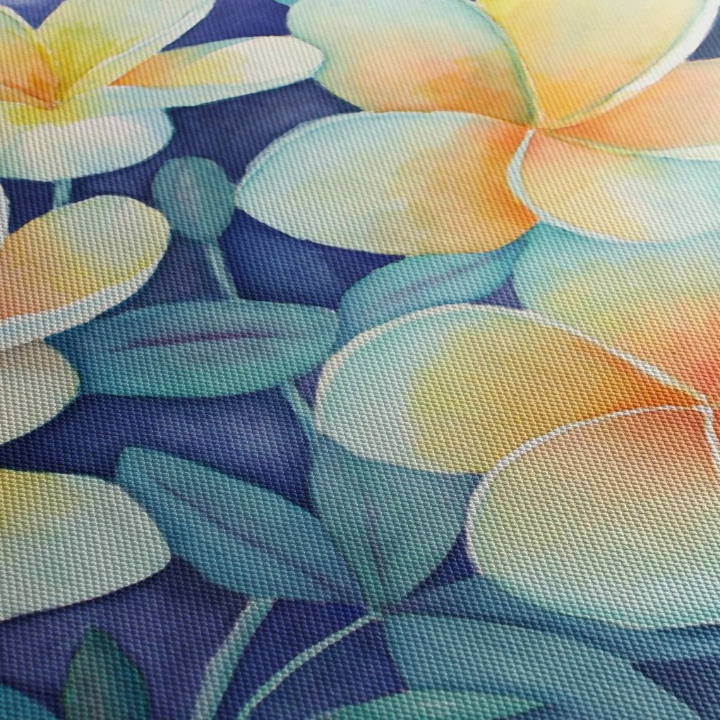 Kép - trópusi bokrok (órával) (90x30 cm)