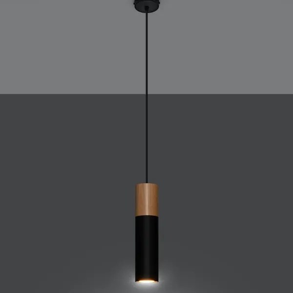 Sollux SL.0632 - Csillár zsinóron PABLO 1xGU10/40W/230V fekete