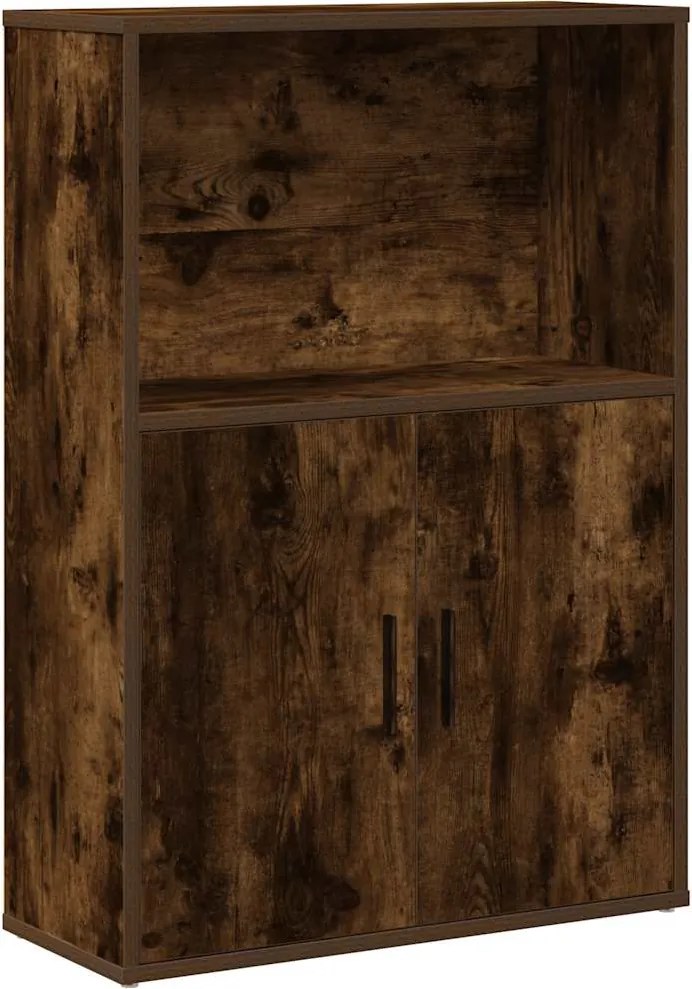 vidaXL füstös tölgy színű szerelt fa könyvszekrény 60x24x85 cm