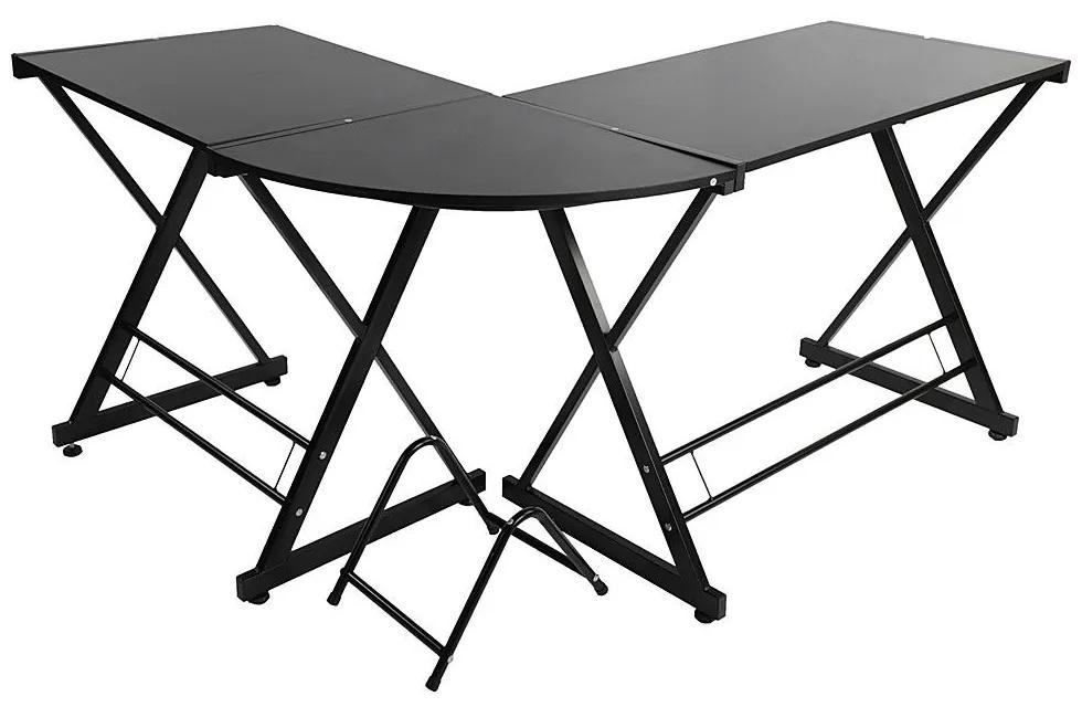L alakú íróasztal-fekete