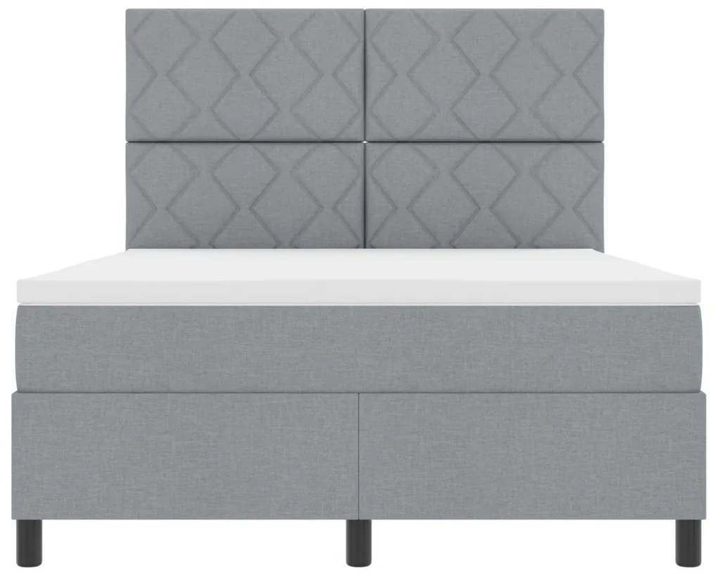 Boxspring ágy matrac világosszürke 160x200 cm szövet