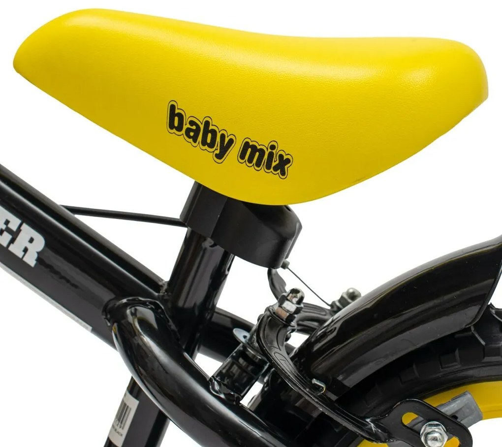 Baby Mix Traveller gyerek egyensúlyi kerékpár fékkel, fekete