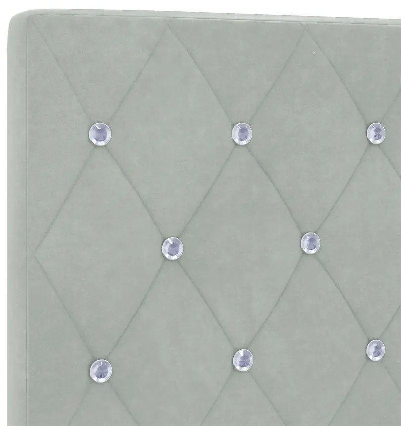 Bársony Fejtámla Argyle Világosszürke 100 cm Bársony