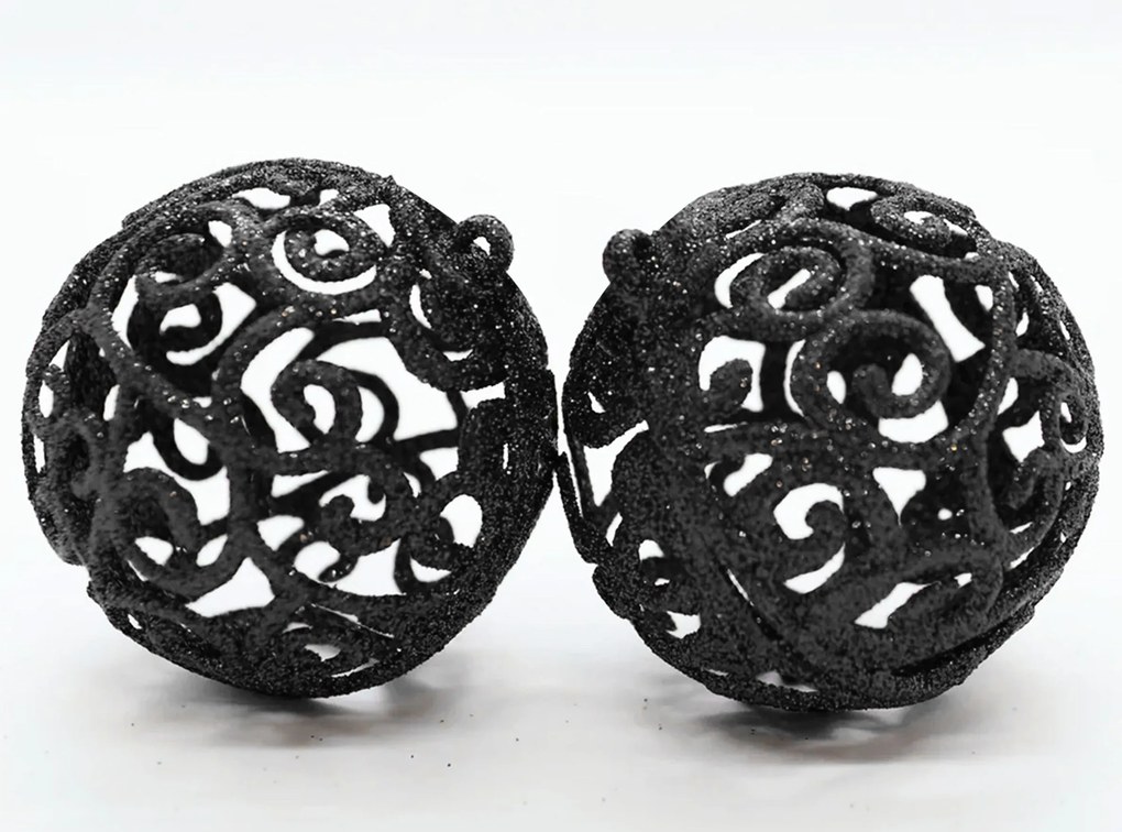 Tutumi, karácsonyfadíszek 6 db KL-21X25, fekete, CHR-00658