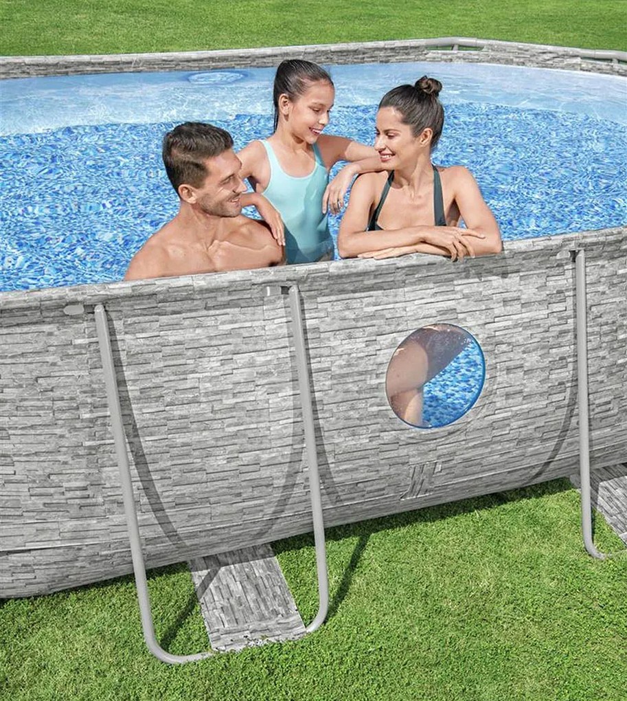 BESTWAY Power Steel Swim Vista fémvázas medence szett, 488 x 305 x 107 cm 56946