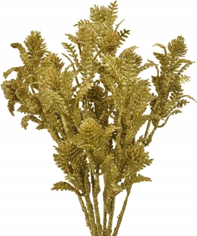 Mesterséges virág dekoráció ciprus ág arany 35 cm