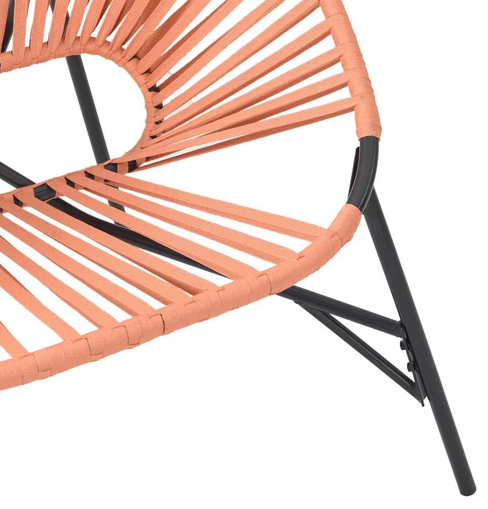 fekete és narancssárga polyrattan kerti tojás szék