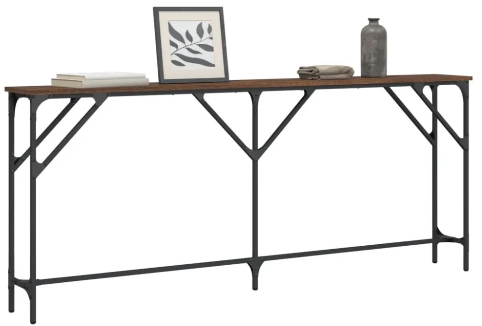 barna tölgyszínű szerelt fa tálalóasztal 180x23x75 cm