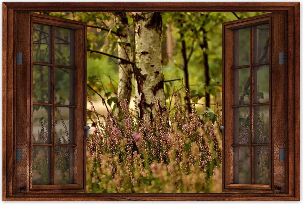 Poszterek 90x60 Nyírfa a hangák között Erdő