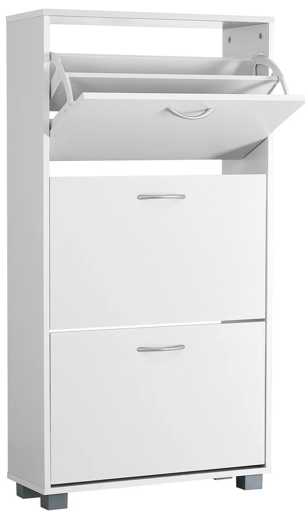 Casaria® Cipősszekrény 115x60x24 cm - fehér
