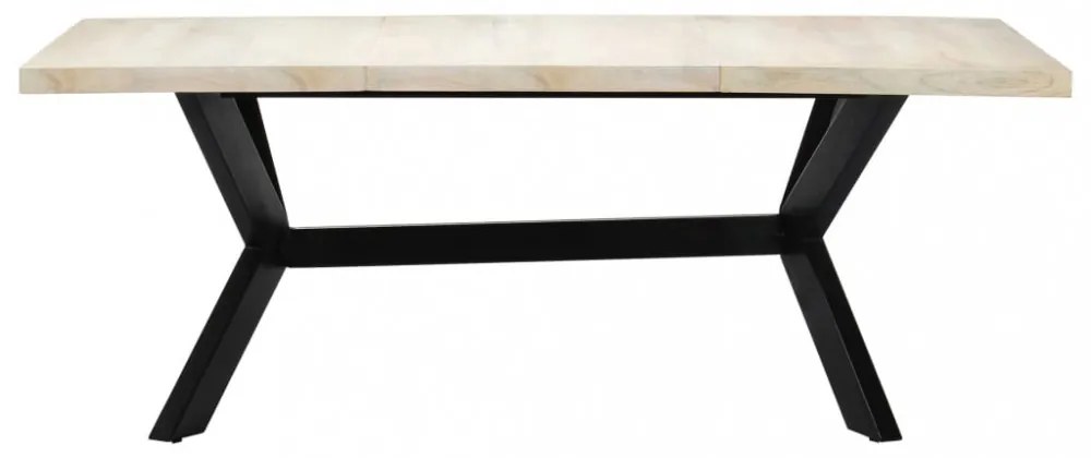 fehér tömör mangófa étkezőasztal 200 x 100 x 75 cm