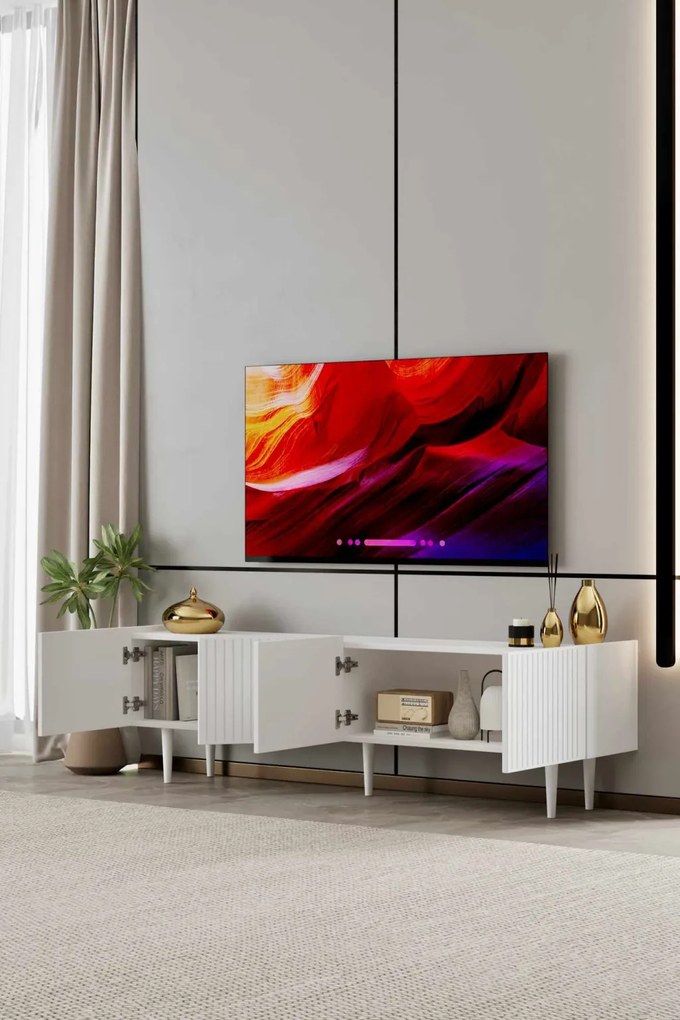 Capella TV-állvány, fehér, 180 cm