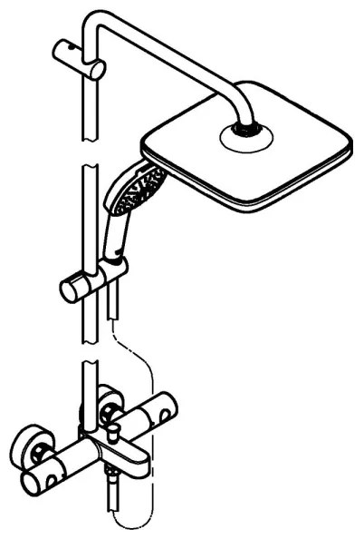 GROHE 26984001 - VITALIO COMFORT 390 mm fényes króm zuhanyrendszer