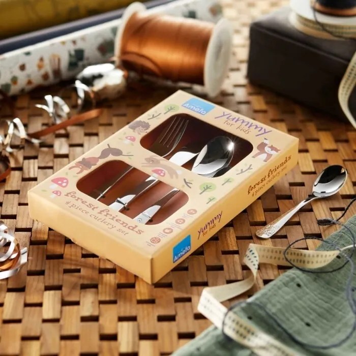 Amefa 4 részes Forest Friends gyermekevőeszközkészlet