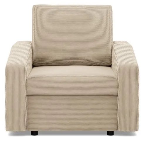 Zeus fotel, döntött kartámasz, kordbársony, hab töltet, bézs