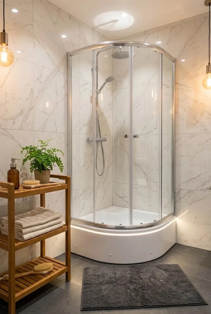 Favorit STEP MAGASÍTOTT zuhanytálca íves - szaniter akril - 90 x 90 x 32 cm