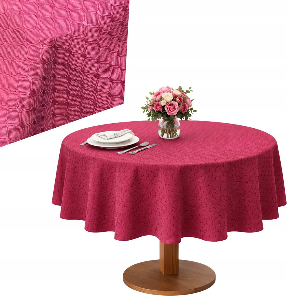 Abrosz Piros Kerek Foltálló Dekoratív Alkalmi 140cm