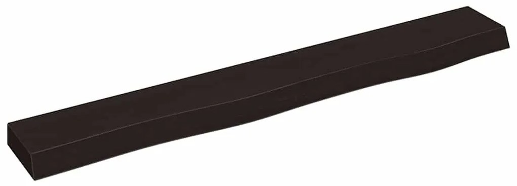 sötétbarna kezelt tömör tölgyfa fali polc 80x10x4 cm
