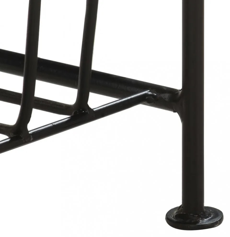 vidaXL tömör mangófa és acél újságtartó 40 x 30 x 50 cm