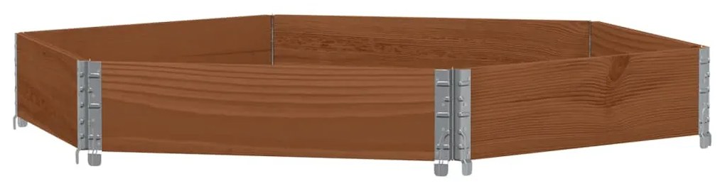 Barna tömör fenyőfa hatszögű magaságyás 160 x 160 cm