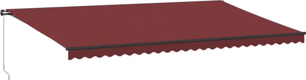 Burgundi vörös kézzel kihúzható napellenző 600 x 350 cm