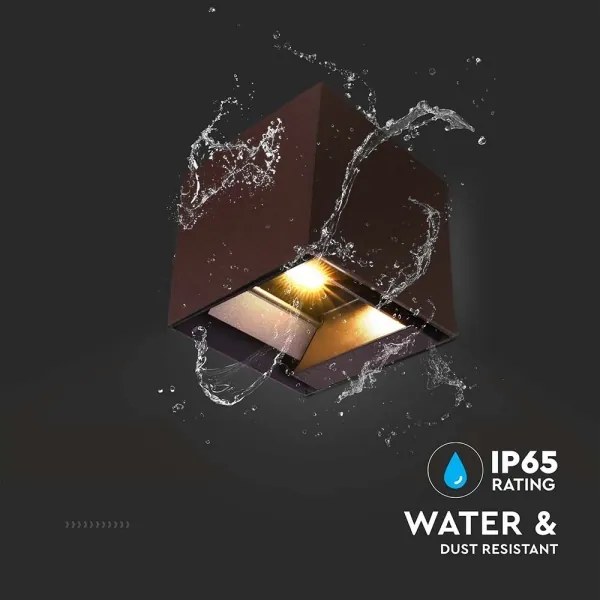 LED napelemes fali lámpa szenzorral LED/9W/3,7V 3000/4000/5000K IP65 barna