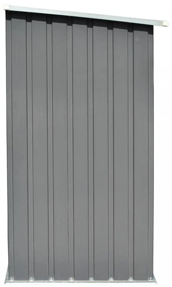 szürke horganyzott acél kerti tűzifatároló, 163 x 83 x 154 cm