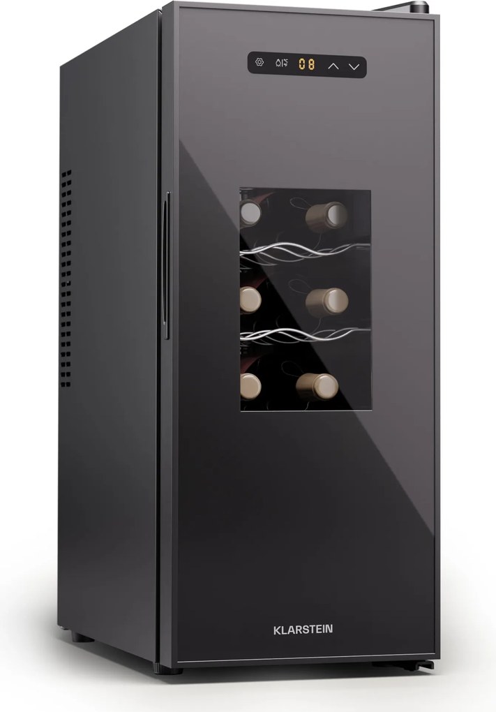 Klarstein Silent Vino 12 Uno Slim Borhűtő, 31 l / 12 palack 8-18 °C Érintős