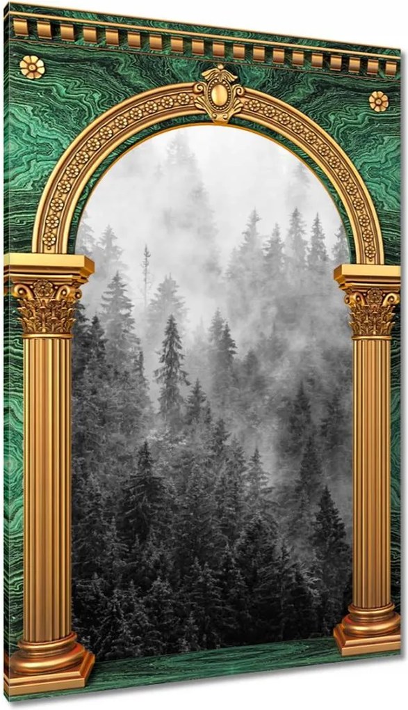 Vászonkép 80x120 Tájkép Szürke Hegyek Köd