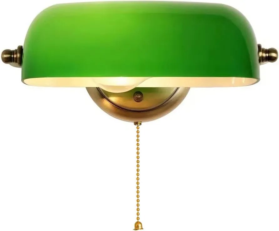 Brilagi - BANK OFFICE fali lámpa 1xE27/60W/230V sárgaréz/zöld