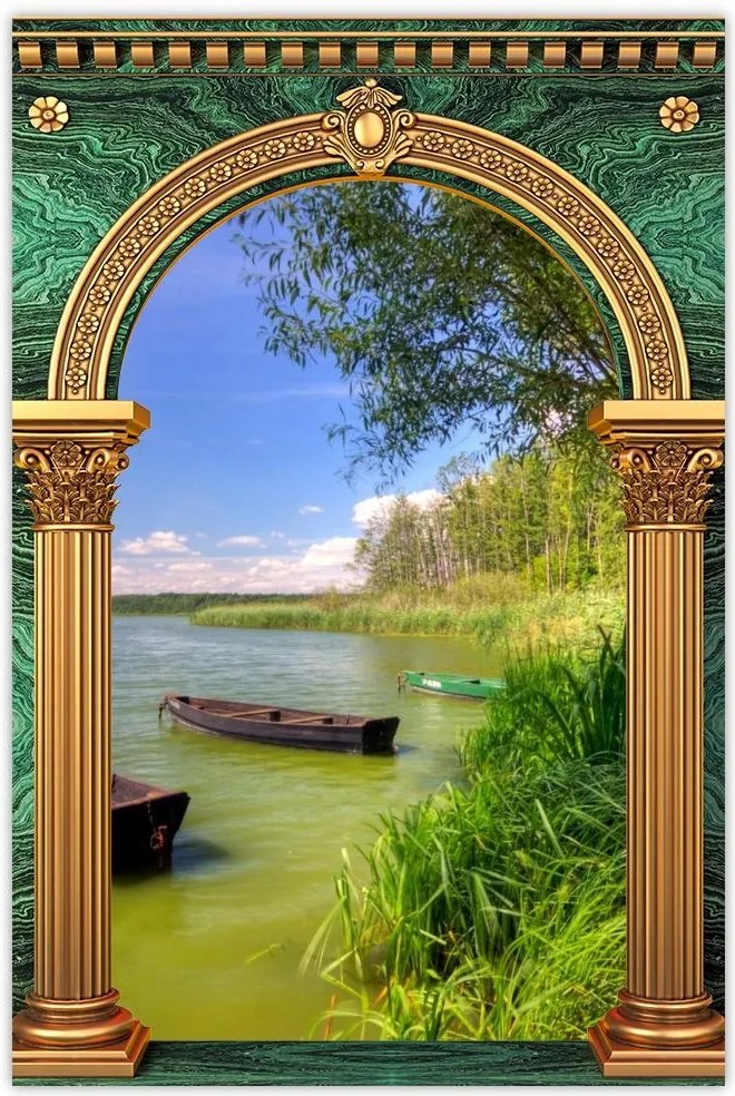 Poszterek 40x60 Tó Csónakok Tájkép