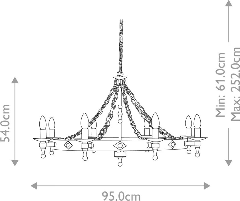 Elstead Lighting WARWICK WR8-GRAPHITE Csillár 8x60W/E14