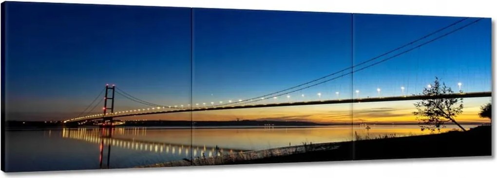 Festmények 120x40 Híd éjszakai kép