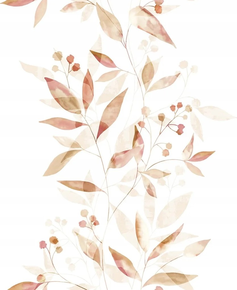 Tapéta Levél Motívum Bézs És Barna Árnyalatú Flizelin Tapéta