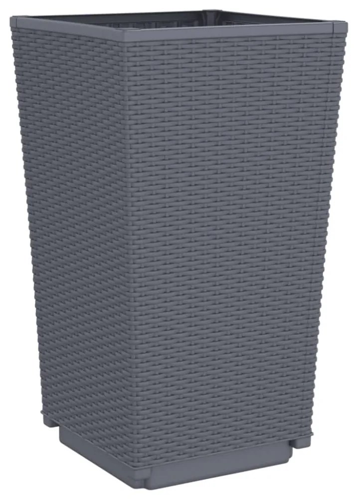 2 db szürke polipropilén kerti ültetőláda 32,5 x 32,5 x 57 cm