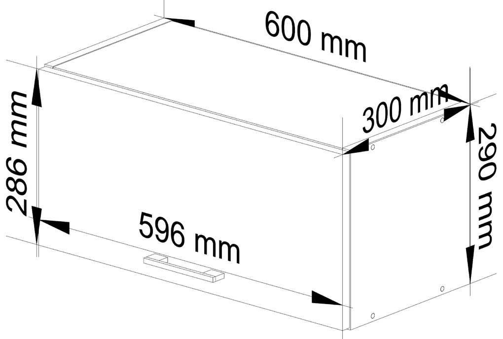 Felső konyhaszekrény Organo W 60 (fehér + grafit). 1117532