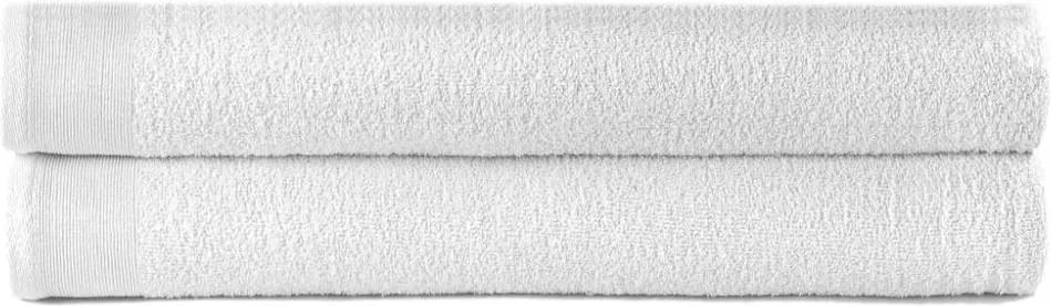 2 db fehér pamut zuhanyzó törölköző 450 g/m² 70 x 140 cm