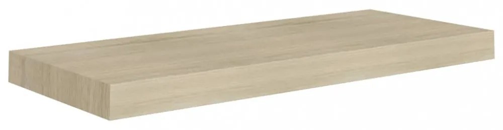 2 db tölgyszínű MDF lebegő fali polc 60 x 23,5 x 3,8 cm