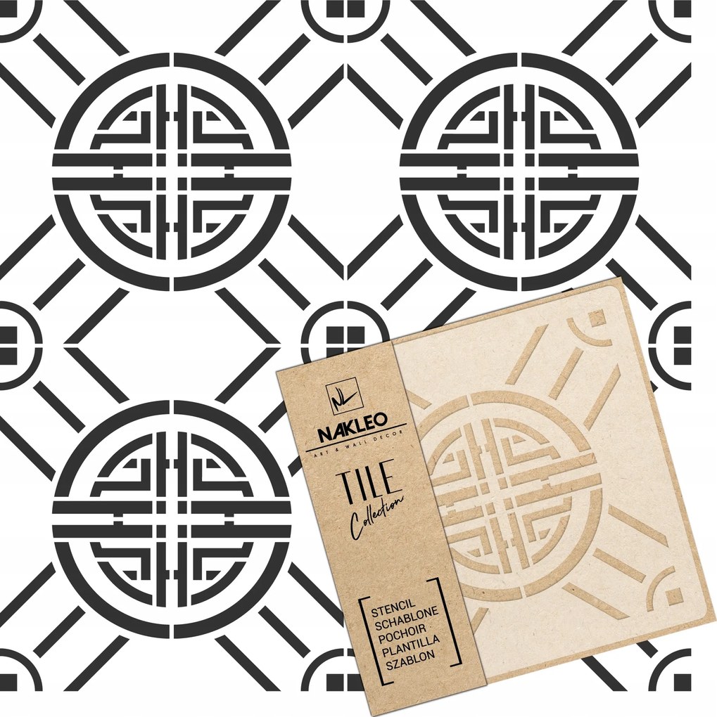 Festősablon Csempe Csempék Többször felhasználható 30x30cm Kínai minta Baoji