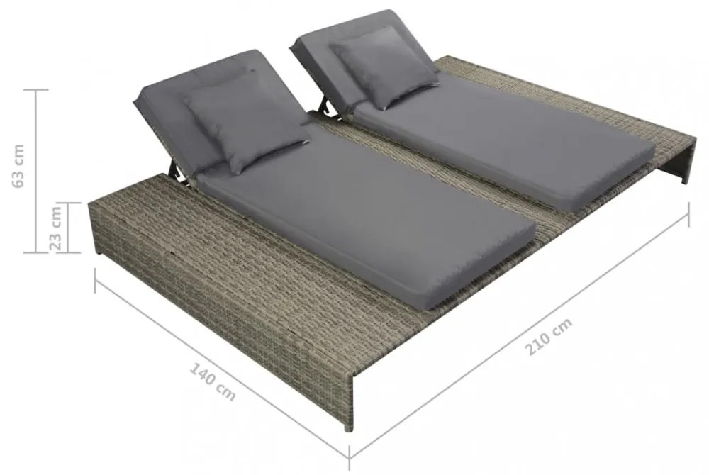 15 részes szürke kültéri polyrattan pihenőszett