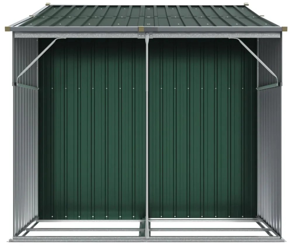 zöld horganyzott acél kerti fészer 277 x 192,5 x 179 cm