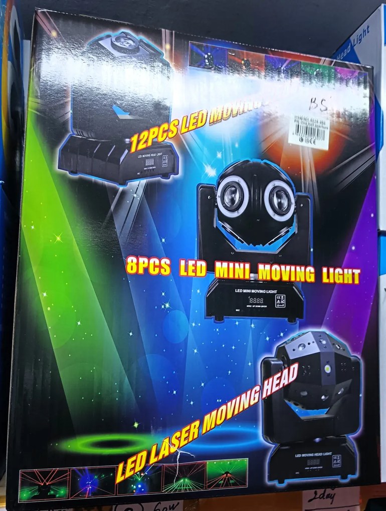 Mozgófejes LED Projektor Színpadi Lámpa 150W, Hangaktiválás, fekete Színpad Technika
