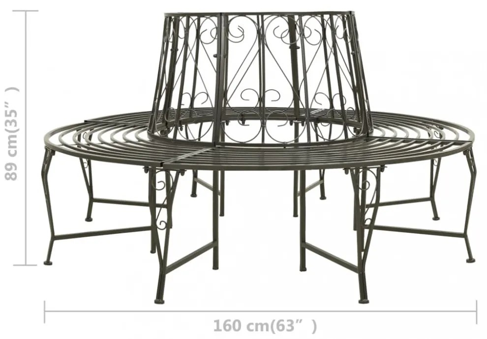 fa köré építhető kerek acélpad 160 cm