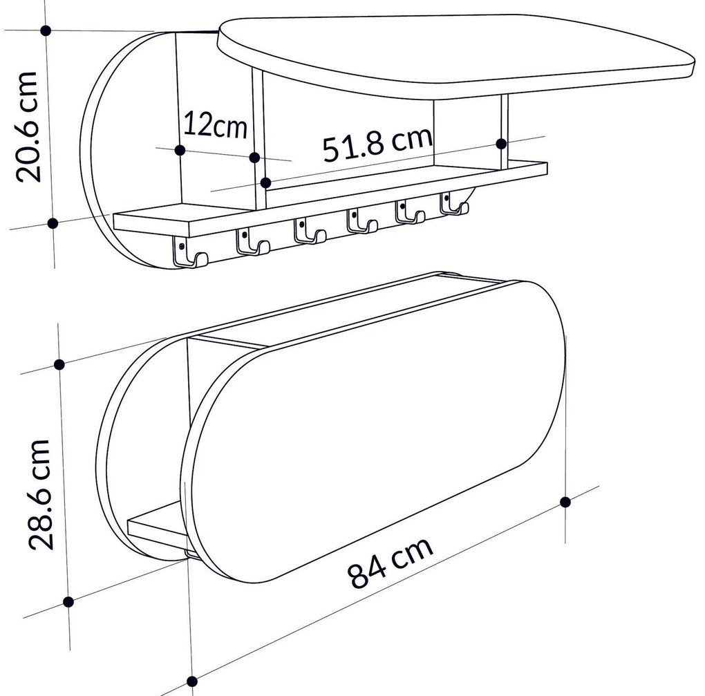 Fali fogas Kroma Hanger - White