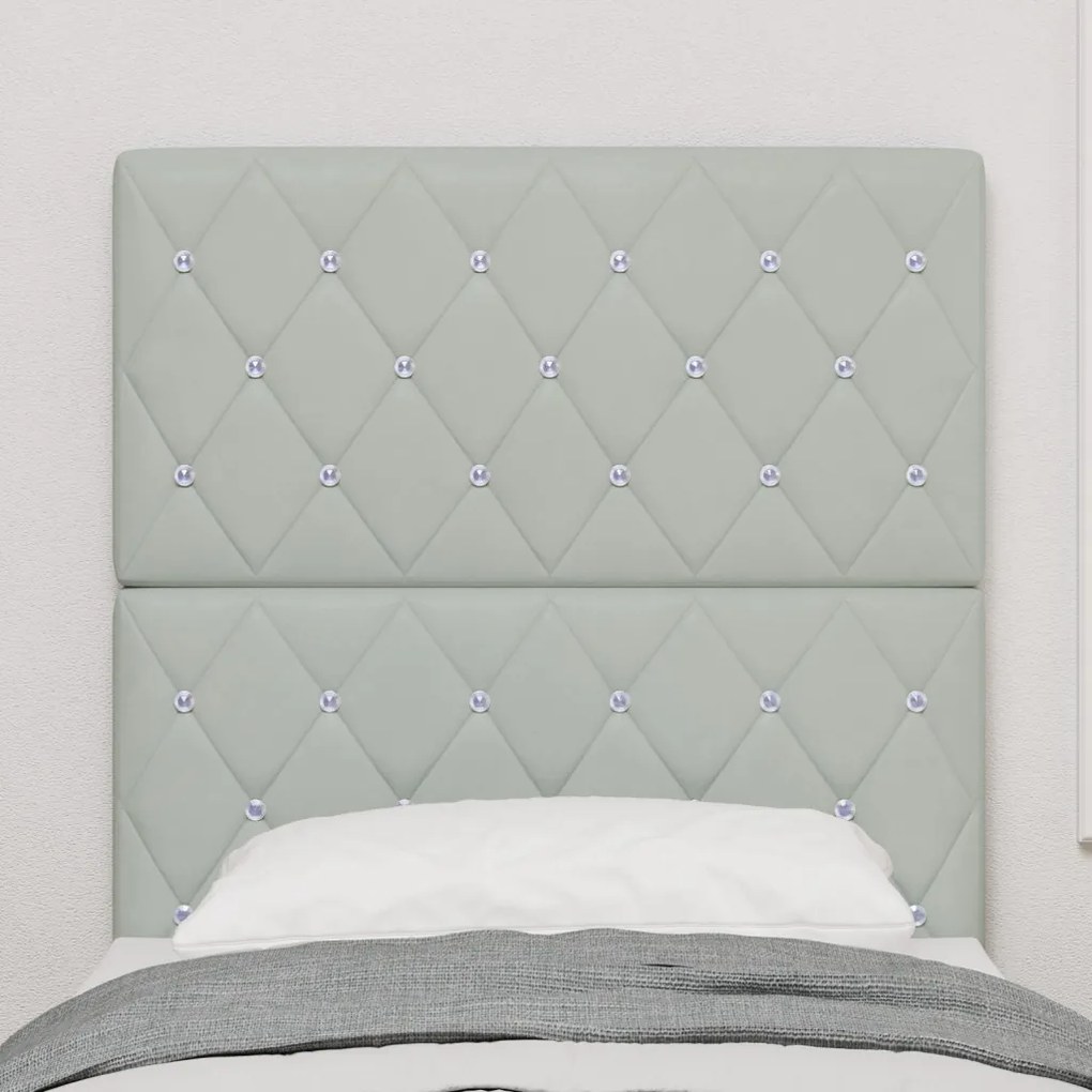 LED Fejtámla Világosszürke 80 cm Bársony