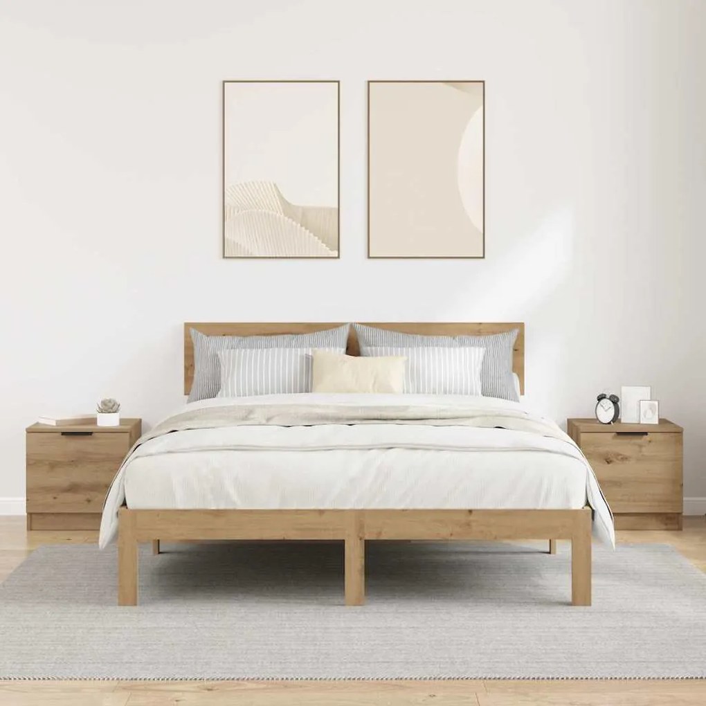 Ágyat tartó szekrény 2 pcs kézműves tölgy 40 x 39 x 40 cm