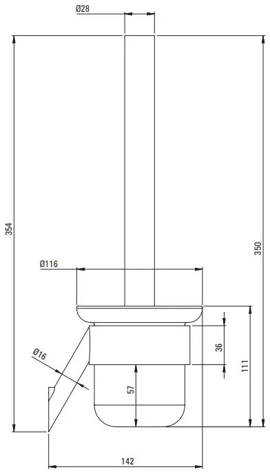 Deante Silia, falra szerelhető WC kefe, arany matt, DEA-ADI_R711