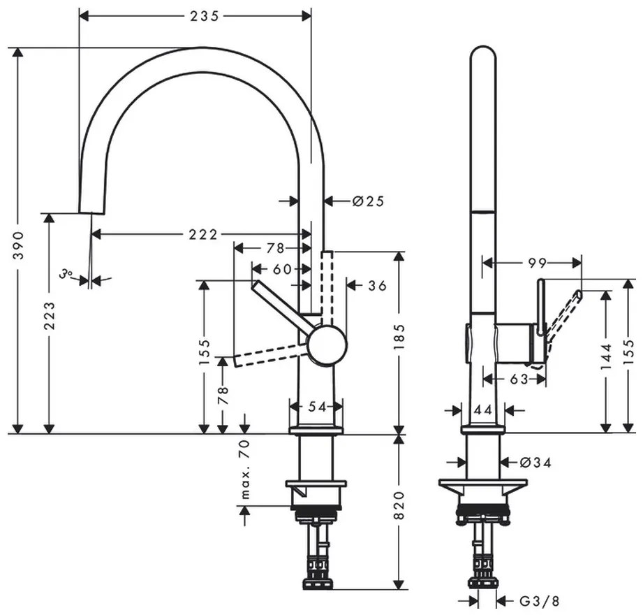 Hansgrohe Talis M54, konyhai csaptelep 220, 1jet, króm, HAN-72804000
